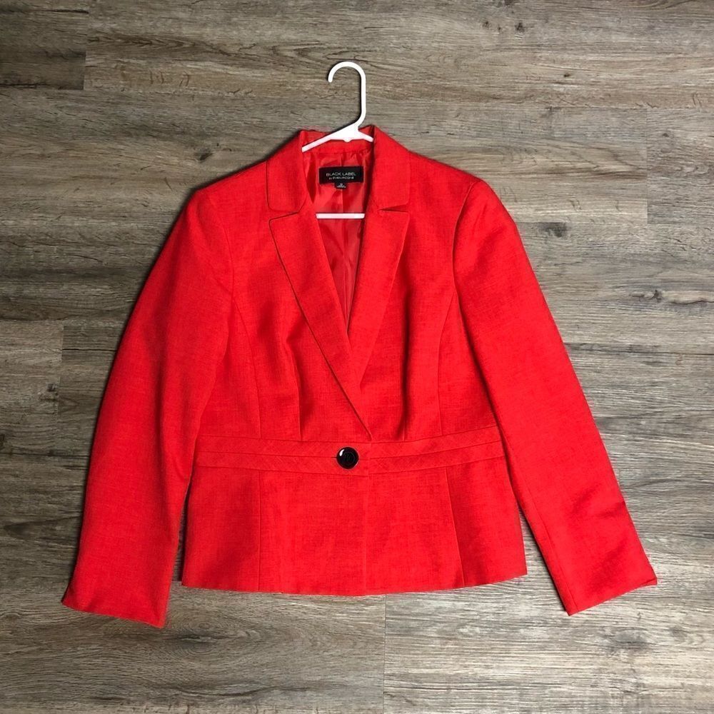 Black Label by Evan Picone, Women’s Red Blazer, Size 12, dry clean only